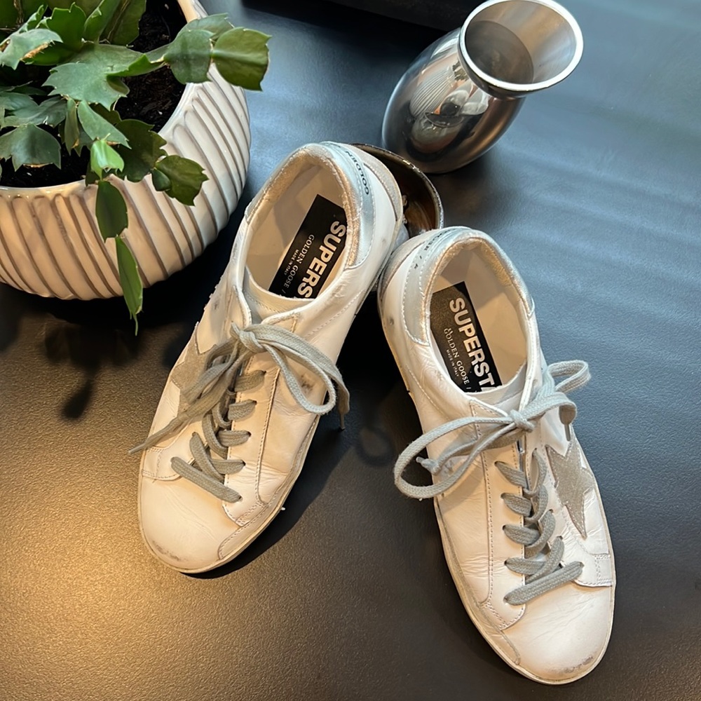 GOLDEN GOOSE Superstar mixed leather sneakers - women’s size 6.5